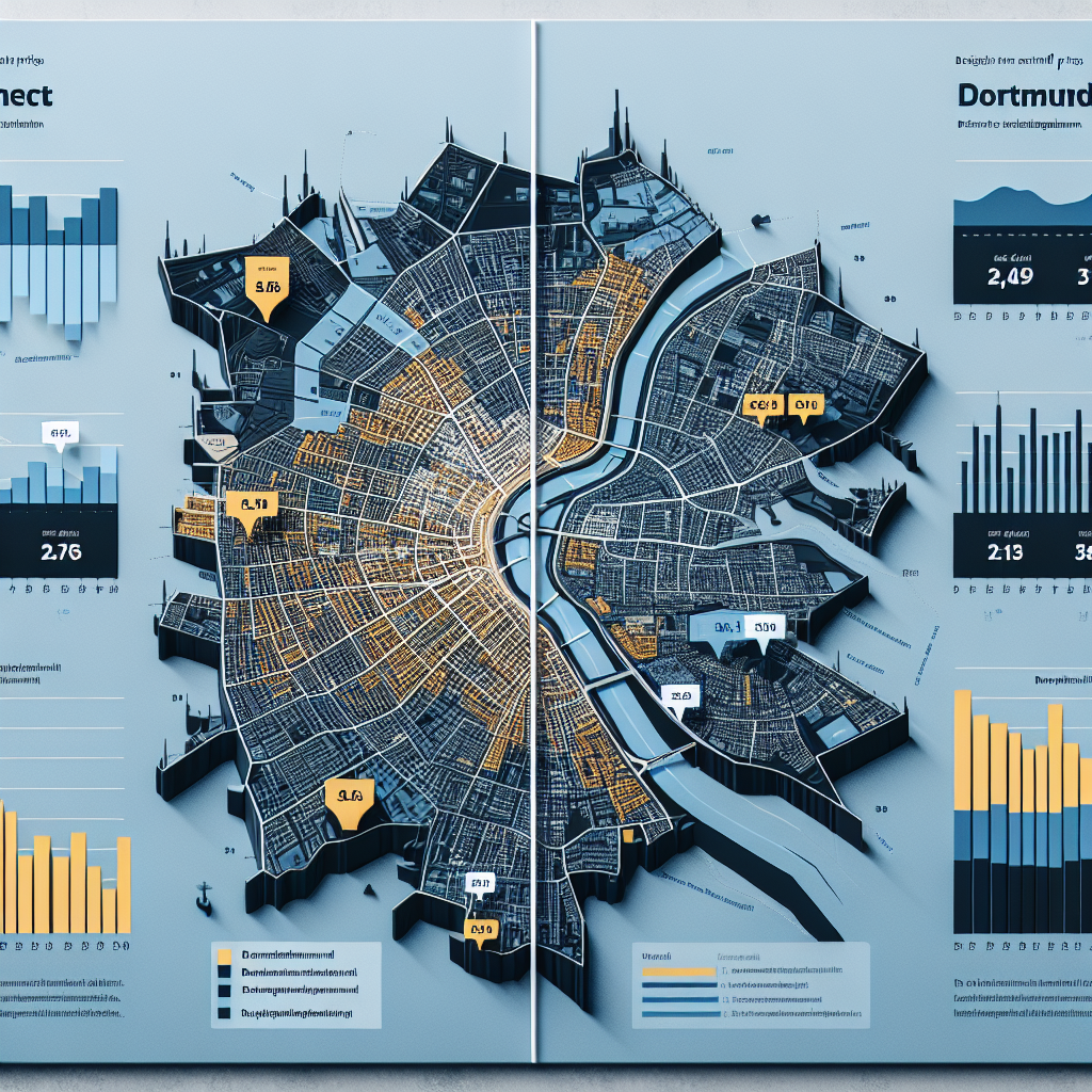 Mietspiegelvergleich Dortmund-Lütgendortmund vs. Stadtzentrum